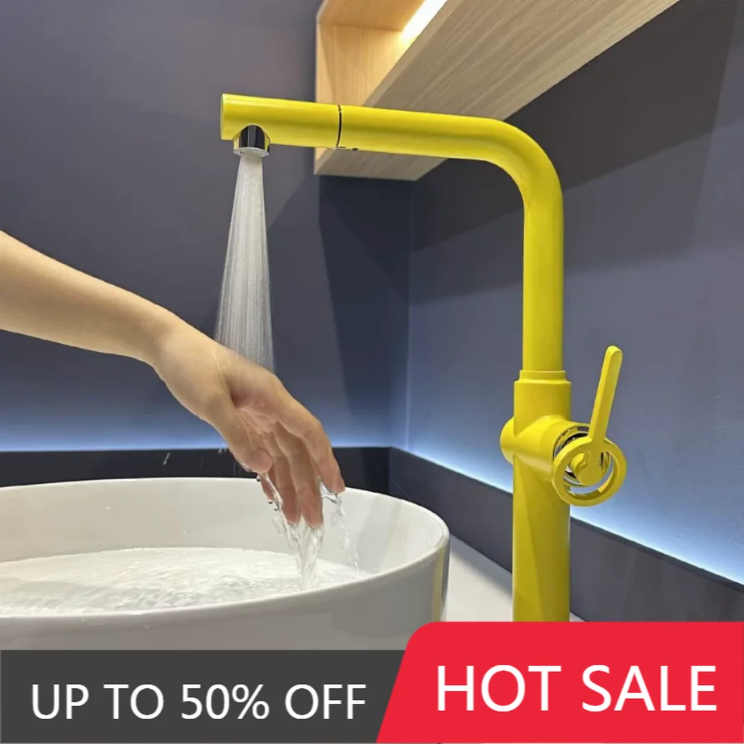 Brushed Gold Pull Out Kitchen Faucet Brass Pink Sink Faucet Tap rotation torneira cozinha mixer tap Hot and Cold Kitchen Tap