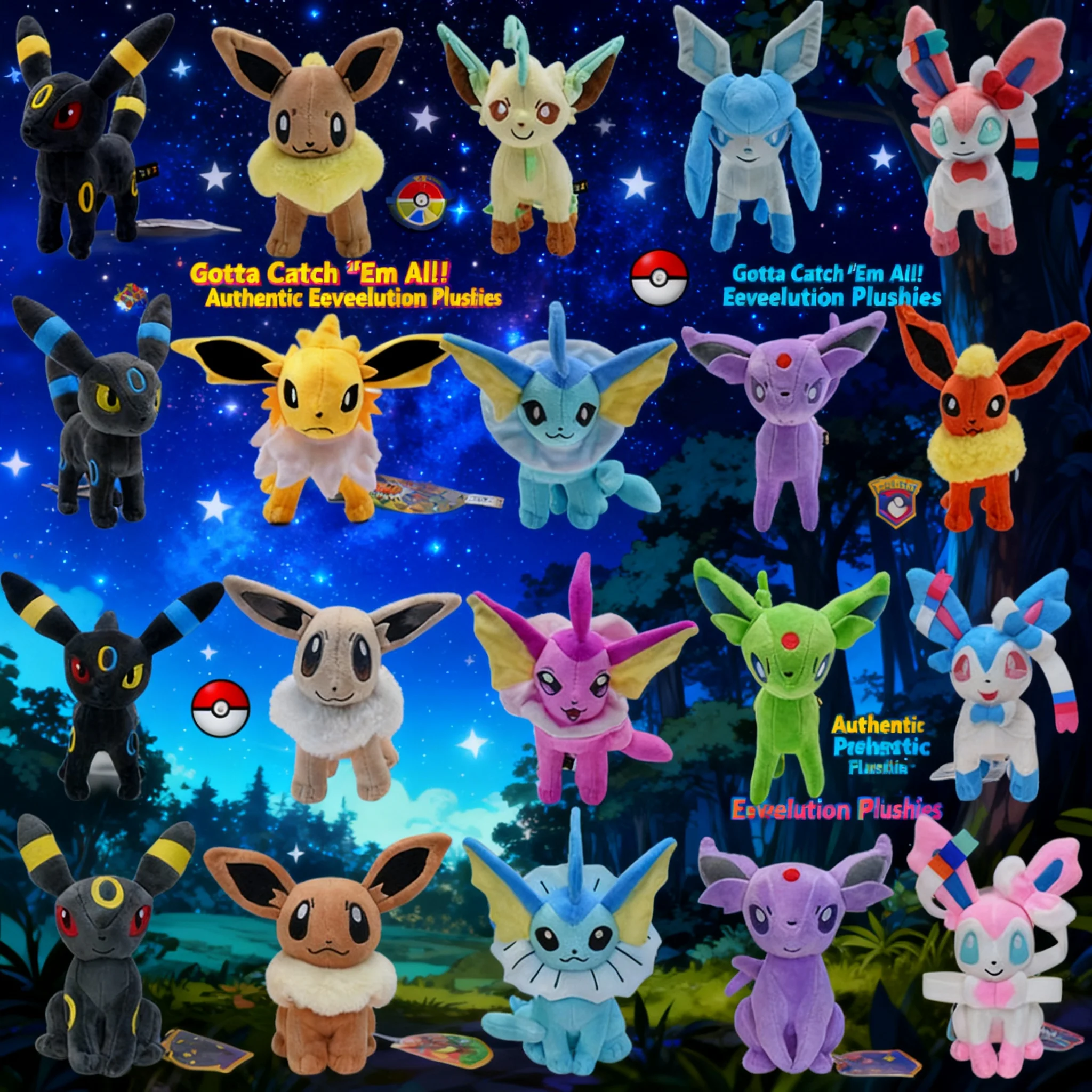 

32 Style Eeveelution Plush Toy Set Pokemon Umbreon Vaporeon Jolteon Flareon Espeon Leafeon Cartoon Stuffed Animal Doll Peluche