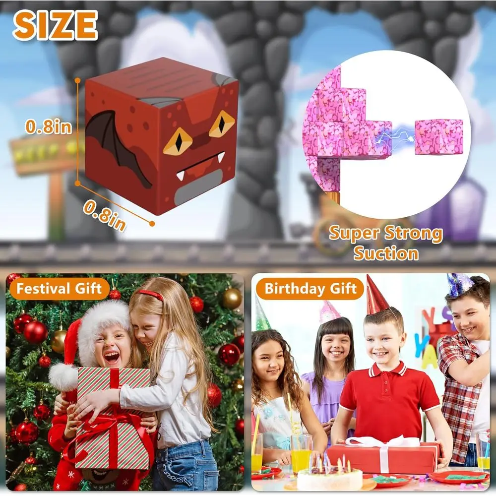 STEM Learning Bloques de construcción magnéticos, juguetes antiestrés para niños, cubos sensoriales para niños pequeños, cubos apilables para regalos de Navidad