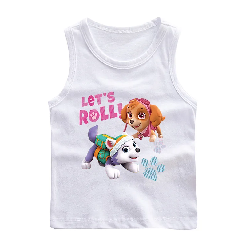 Paw Patrol Cotton T-shirt for Chlidren Girl Clothes Spin Master Vest Kids Clothing for Boys Tops Anime Printed Fashionable Tees