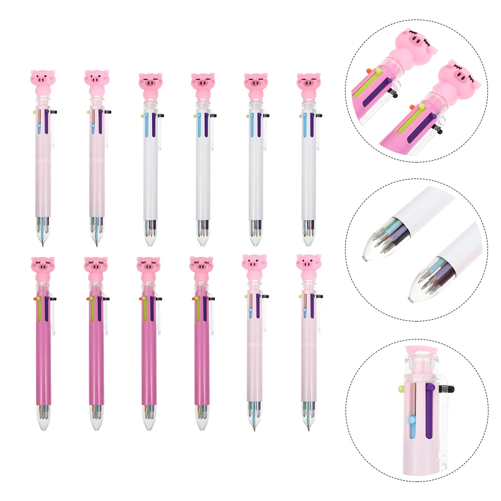 

12pcs Creative Six Color Ballpoint Pens Premium Writing Pen For Students Office School Supply Ergonomic Comfortable