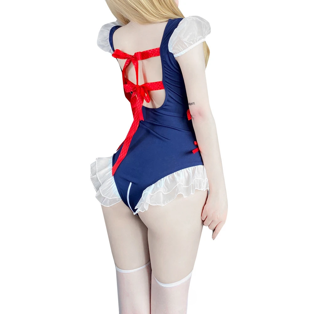 Erotic lingerie Maid Lolita Cosplay Costumes Backless Open Crotch Bodysuit Role Play Uniform Kawaii Club Exotic Clothes Sex Shop