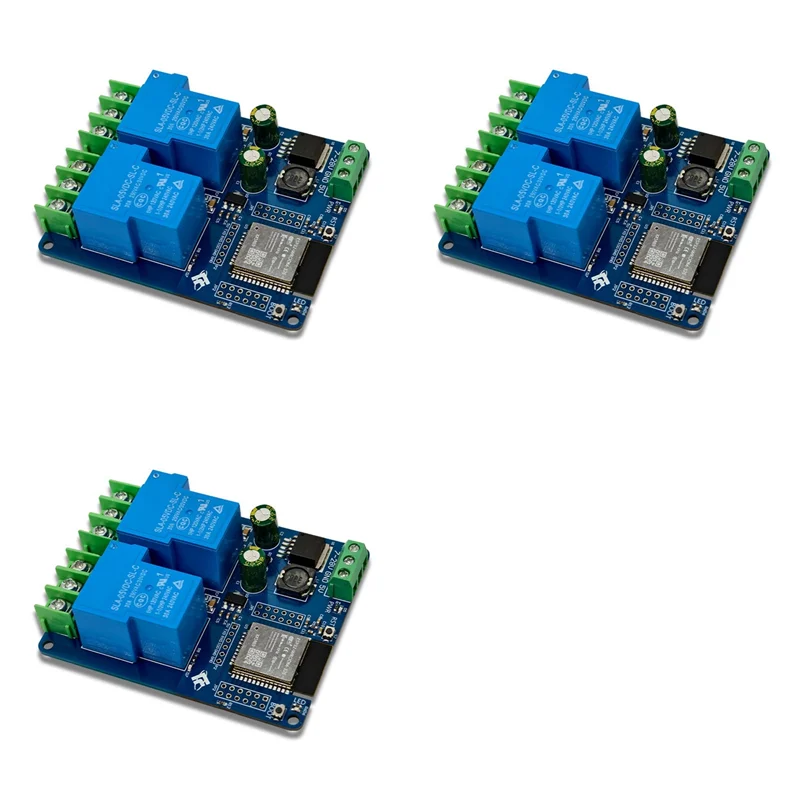 3X DC7-28/5V Power Supply WIFI Bluetooth 2-Channel 30A Relay Module Development Board ESP32 Secondary Development