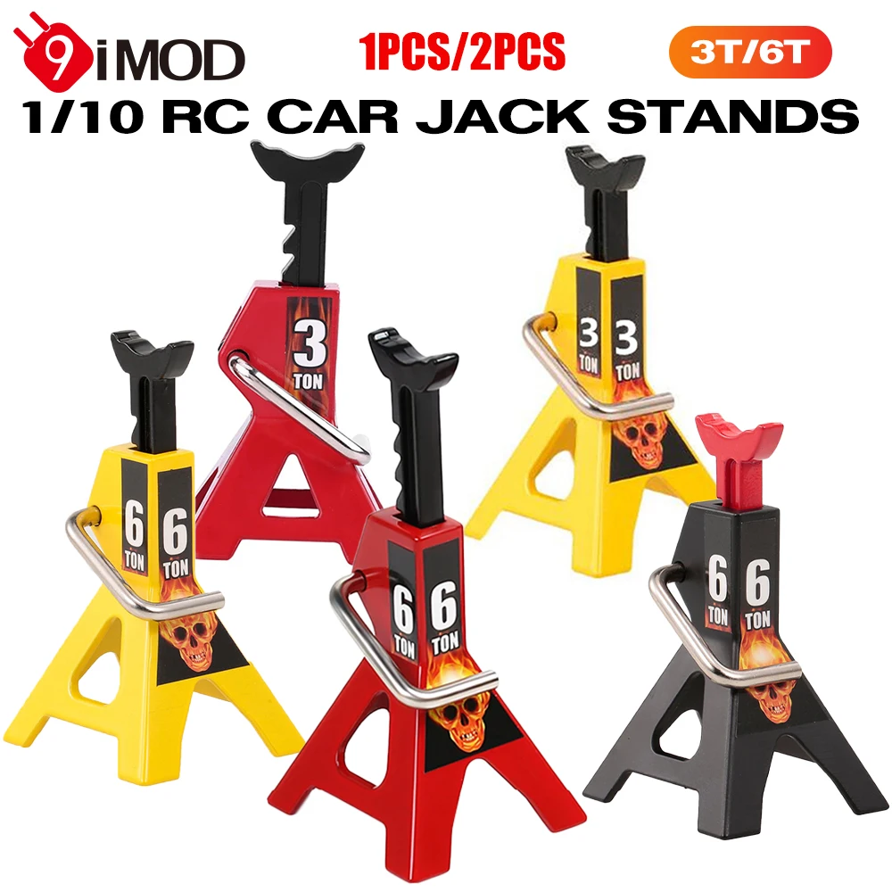 9IMOD RC Car Jack Stands 3T 6T Metal Height Adjustable 1/2PCS for 1/10 RC Crawler Car TRX4