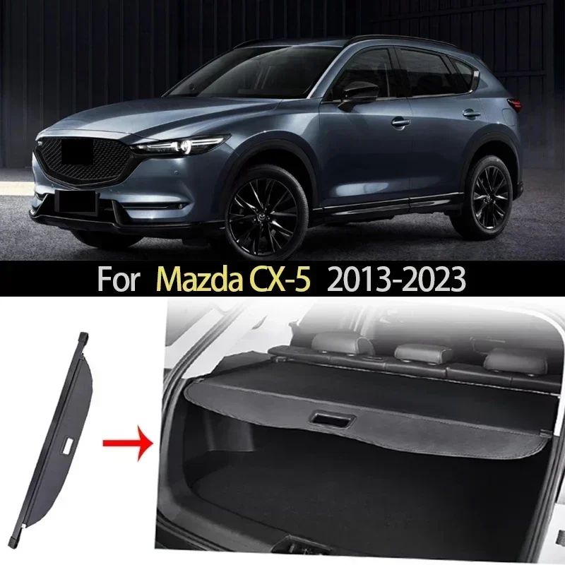 Car Trunk Cargo Cover for Mazda CX-5 2013-2023 Luggage Storage Security Waterproof Shield Privacy Curtain Partition Accessories