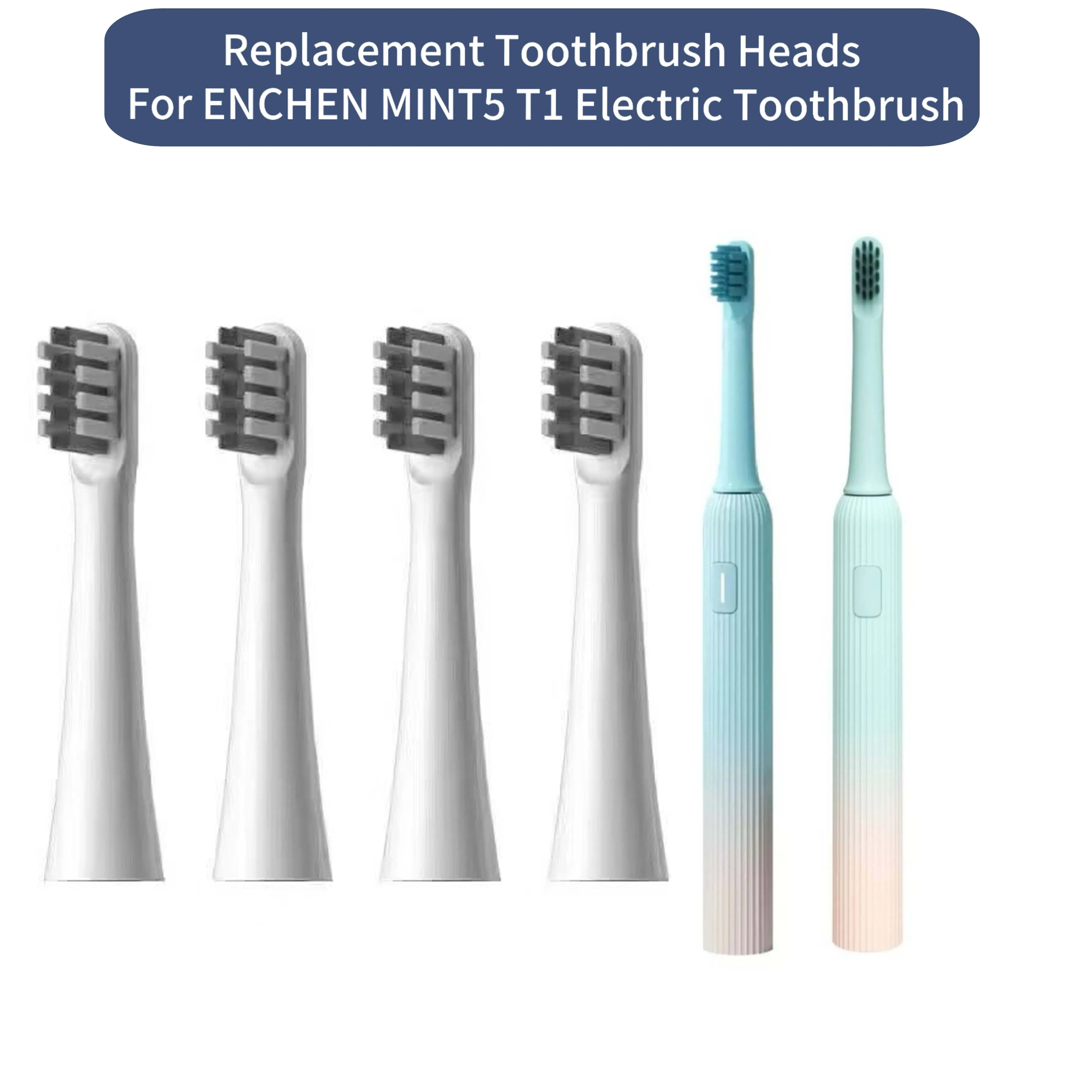 Replacement Toothbrush Heads for ENCHEN MINT5 T1 Electric Toothbrush Accessories Adult Soft DuPont Bristles Nozzles