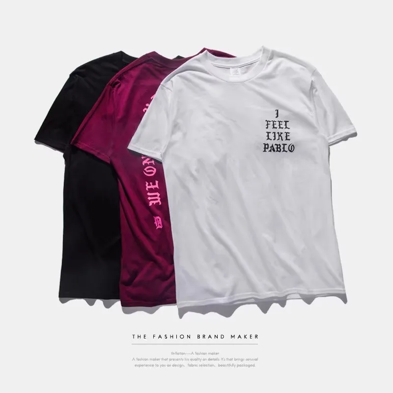 Summer Mens T Shirts YZY 3 I Feel like Paul Tee Short Sleeve or Neck T-Shirt Kanye West Pablo Oversized tshirt Women 2024 New