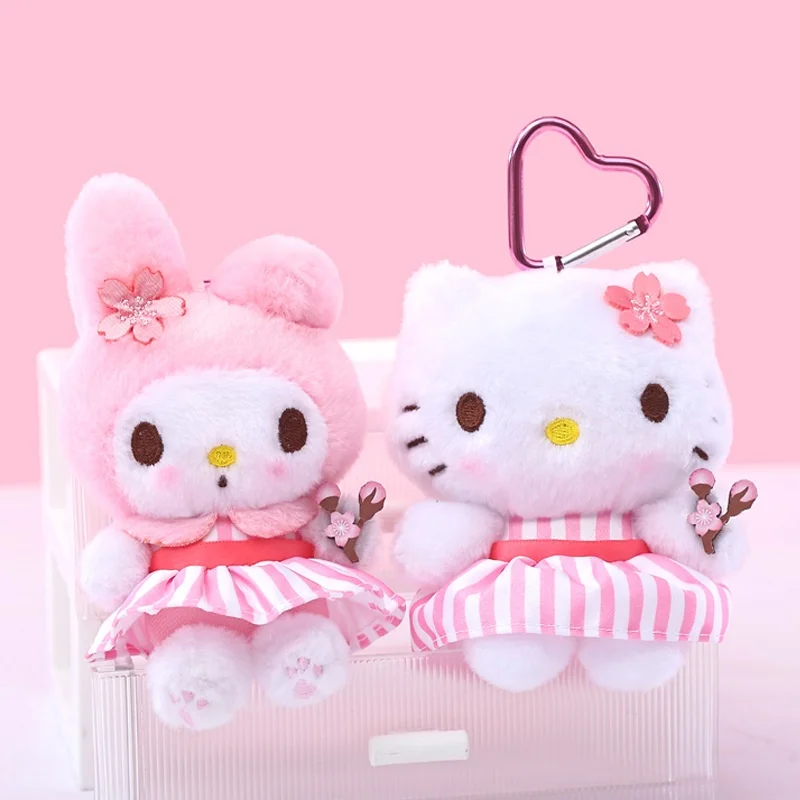 Sanrioed Kawaii Hello Kitty Kuromi Sang Trọng Đồ Chơi Búp Bê Mặt Dây Chuyền Dễ Thương Sang Trọng Móc Khóa Túi Mặt Dây Chuyền Giáng Sinh Gifts12CM