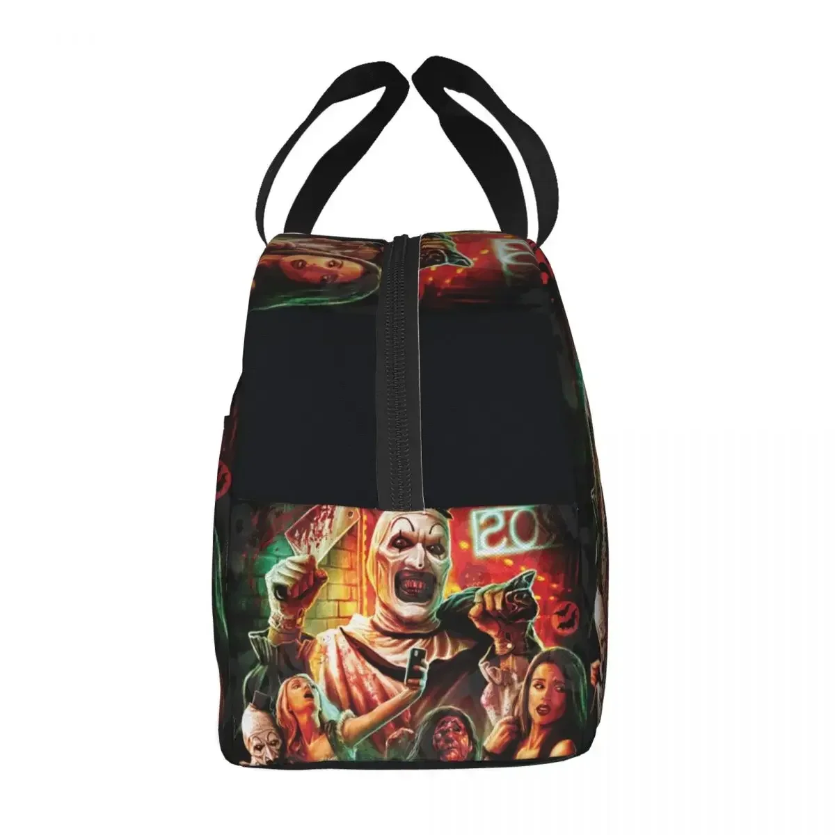 Horror Movie Terrifier Lunch Bag Women Cooler Warm Insulated  Halloween Lunch Box for Kids School Children Food Picnic Tote Bags