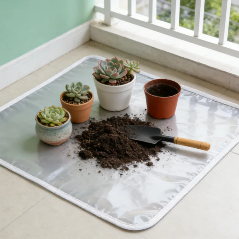 1pc Transparent Horticultural Mat Soil Replacement Pad Waterproof Soil Replacement Flower Pot PE Mat For Succulent Plant Potting