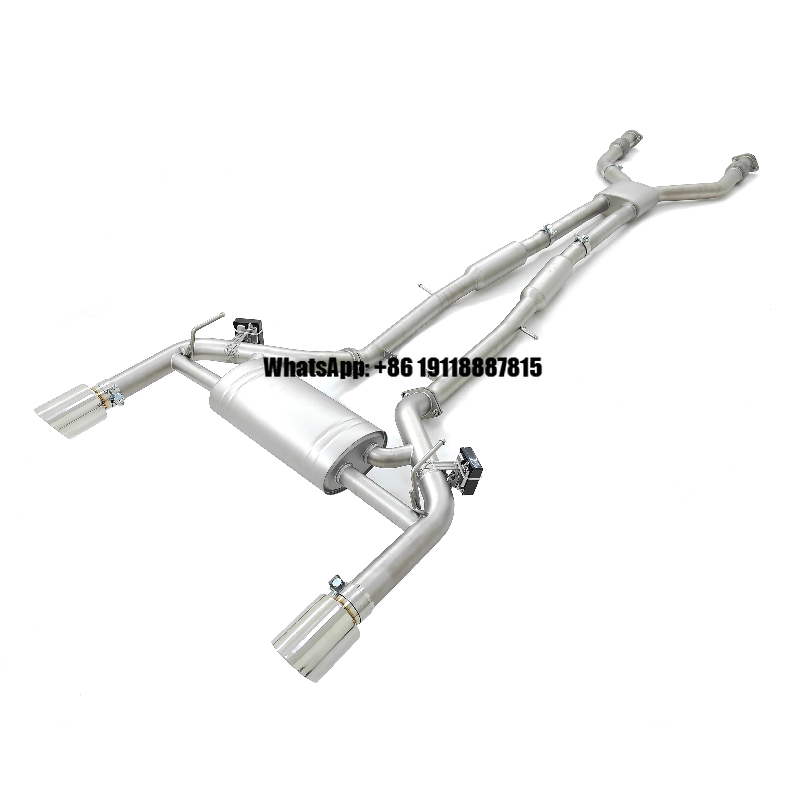 CSZ Remote Control High Quality Stainless Steel Tips Valved Muffler Catback Exhaust for Infiniti Q50 Q60 3.0T