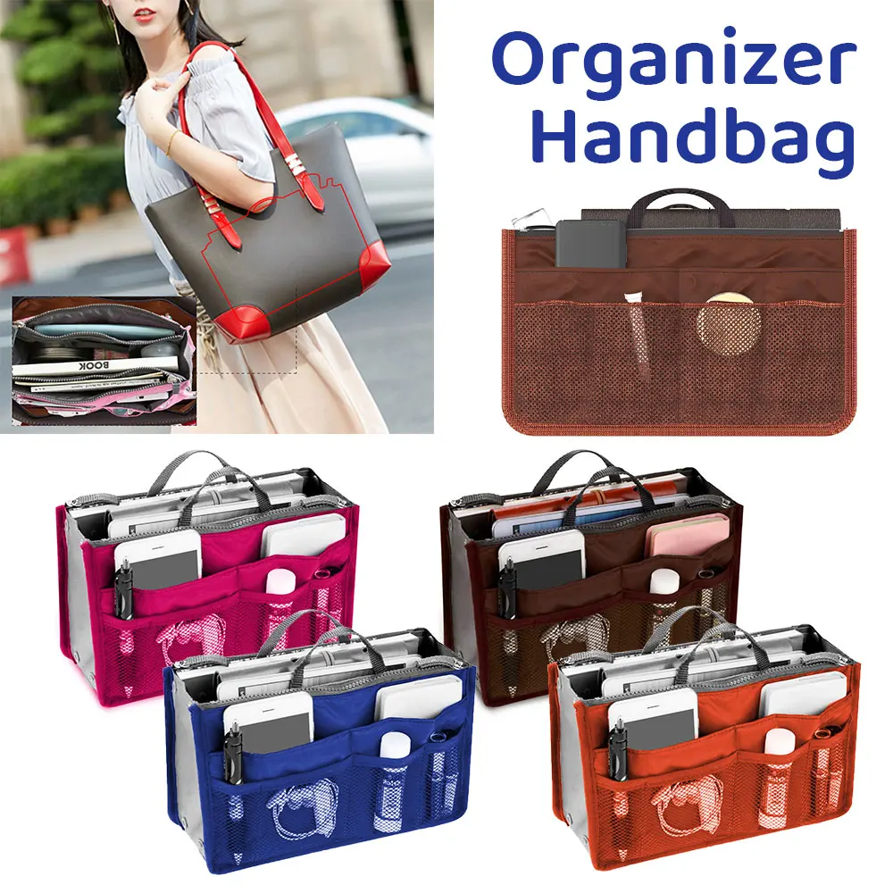 Organizer Insert Bag Polyester 20L Large Capacity Cosmetic Liner Bag Portable Multicoloured  Travel Insert Handbag Pouch