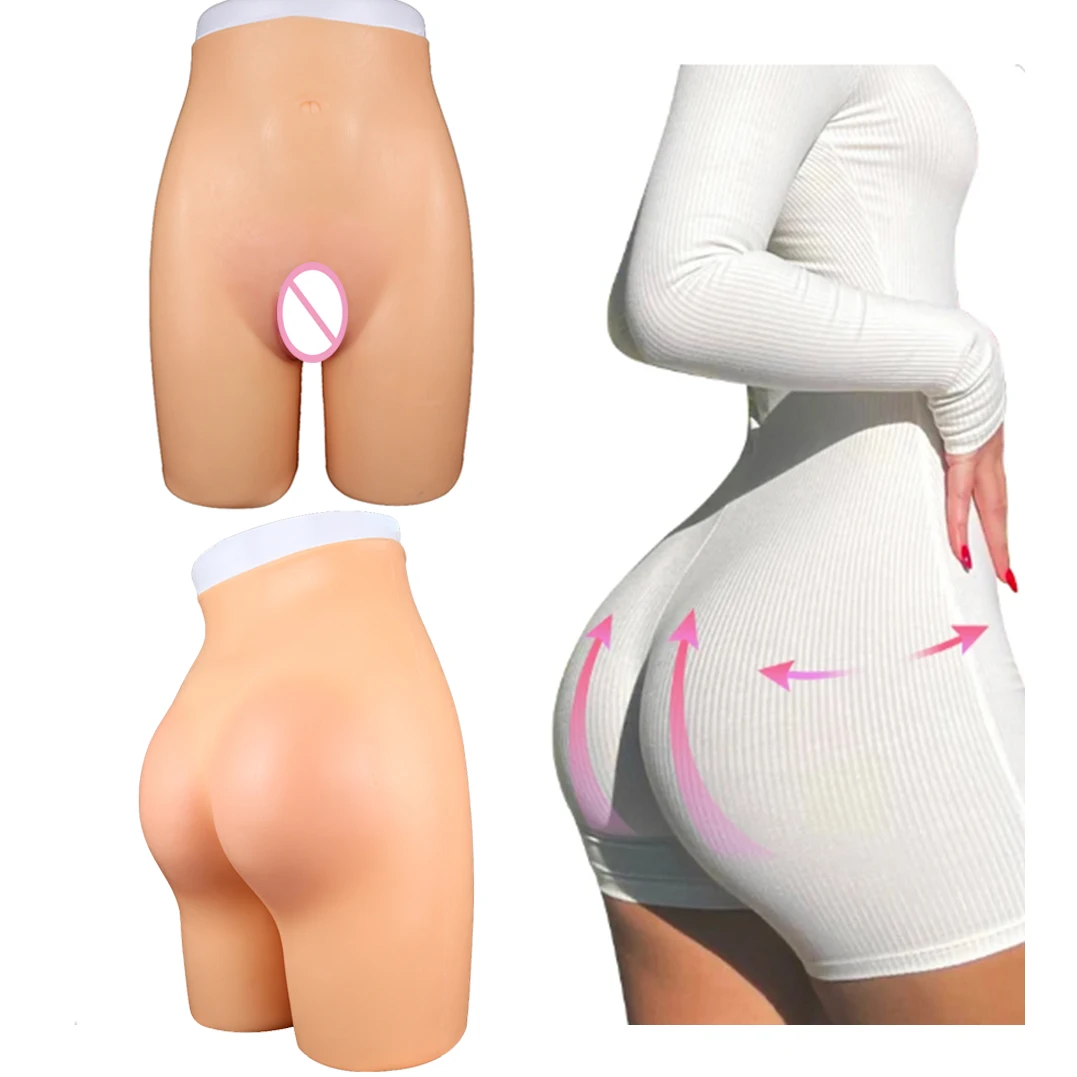 FAAK Silicone Hip Enhancer Pants Realistic Buttock Enhancement Fake Vagina Panty Shapewear For Crossdresser Sexy Female Booty