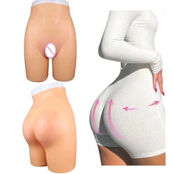 FAAK Silicone Hip Enhancer Pants Realistic Buttock Enhancement Fake Vagina Panty Shapewear For Crossdresser Sexy Female Booty