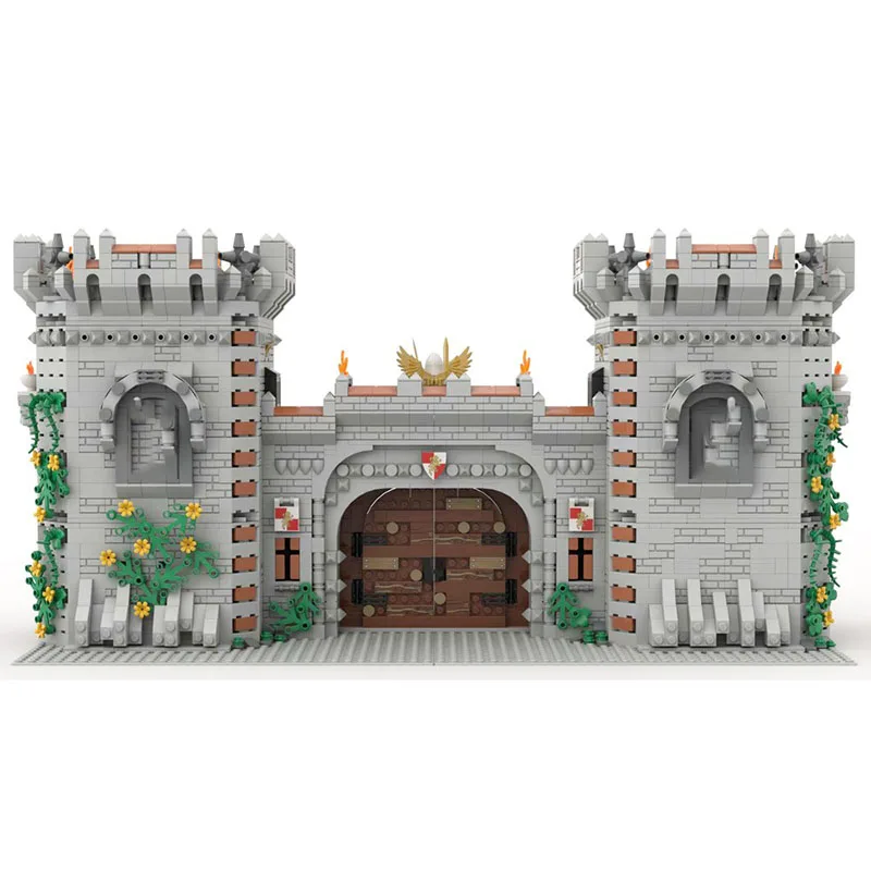 Middeleeuws kasteel Model Moc Bouwstenen Modulair Middeleeuws kasteel Poort Technologie Blokken Kerstmis DIY Speelgoed Bouwgeschenken