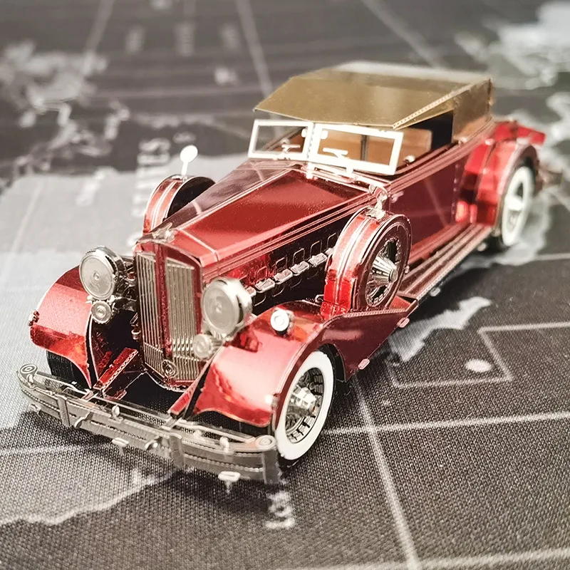 

Color Stainless Steel Metal Assembled 3D Puzzle, Vintage Car Model, Diy Model Handmade Toy,Decorative Artwork, XT55