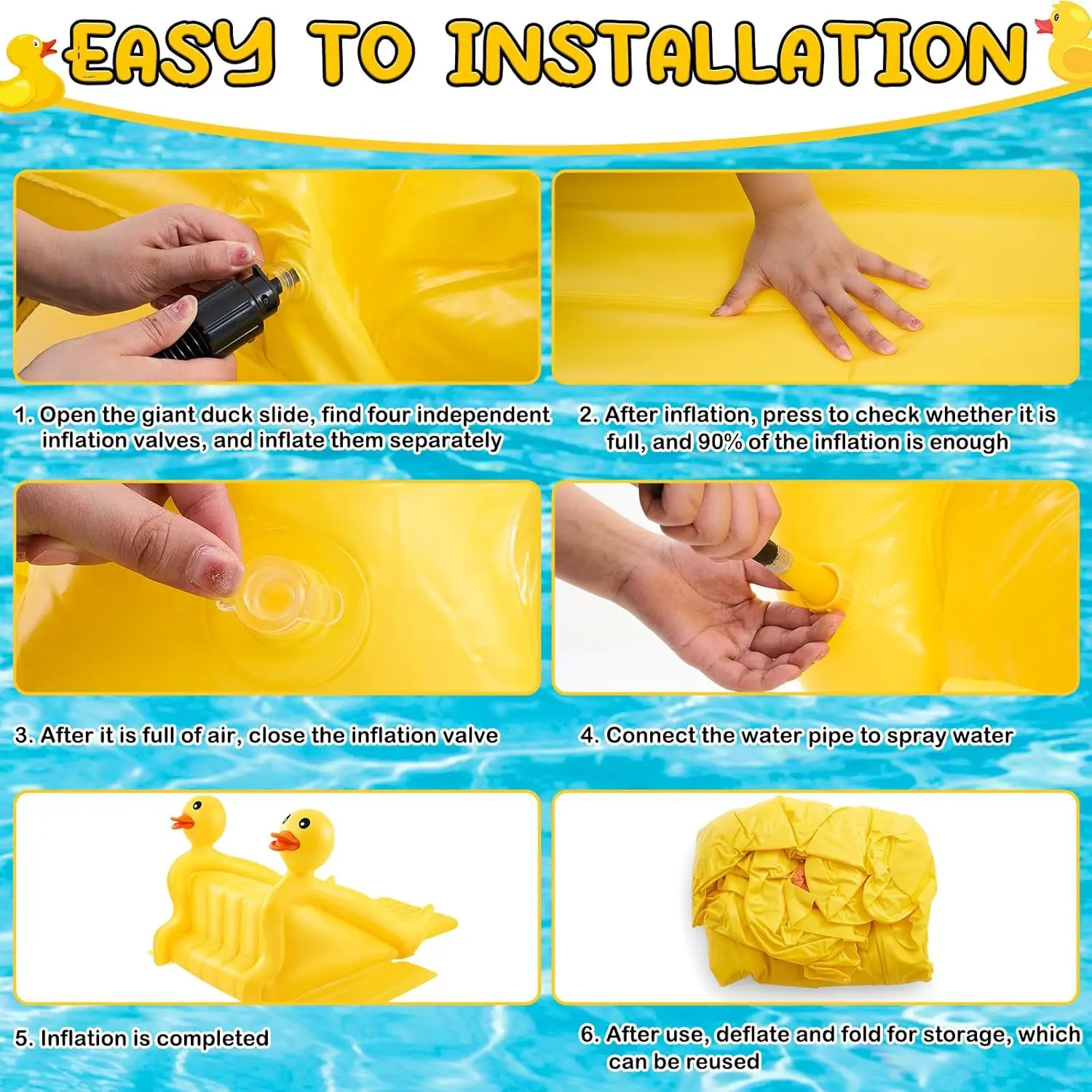 98 Cal gigantyczny nadmuchiwana kaczka zjeżdżalnia do basenu duży nadmuchiwana zjeżdżalnia wodna 3D na świeżym powietrzu gra w letni basen do zabawy