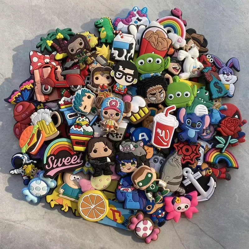 

1/10/20/30pcs Random Mix Cartoon Character Croc Shoe Charms PVC Accessories Sandals Decorate Best Birthday Christmas Gift Disney