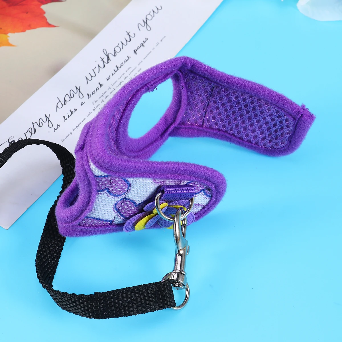 

Pet Breathable Harness Leash Small Animal Comfortable Lightweight Soft Material Reduces Tugging Neck Protection Size M Purple