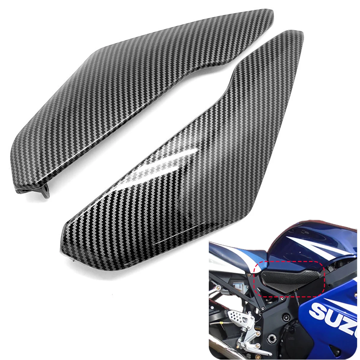 

Carbon Fiber Pattern Gas Tank Side Trim Fairing Panel Cowl Cover for suzuki gsxr 600 gsxr 750 gsx-r600 r750 2004-2005