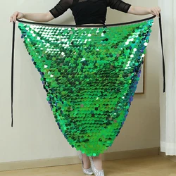 Belly Dance Accessories Hip Scarf Mermaid Hip Towel Set Sexy Sequin Wrap Hip Waist Towel Beaded Long Skirt