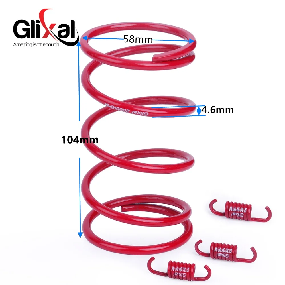 Glixal High Performance Racing Torque Spring Clutch Springs GY6 50cc-100cc 139QMB 139QMA Scooter ATV Engine (2000RPM,Red)