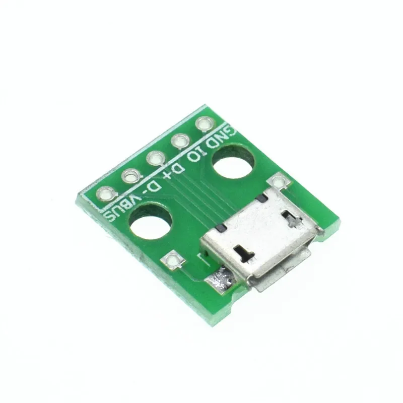 10pcs Mini Micro USB to DIP 2.54mm Adapter Connector Module Board Panel Female 5-Pin Pinboard 2.54mm Micro USB PCB Type Parts