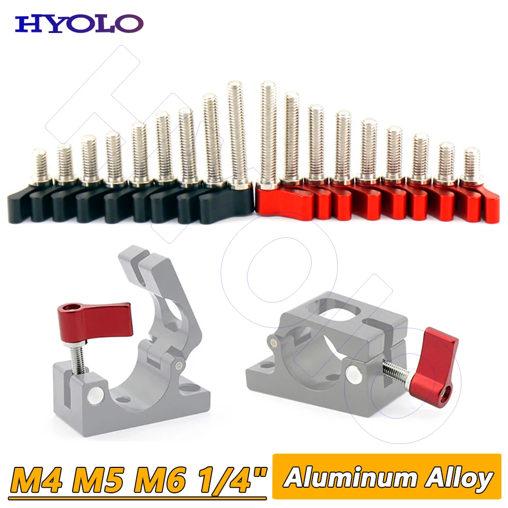 Aluminum Alloy Thumb Screws L Shape Screw Adjustable Handle Knob Tighten Bolts M4 M5 M6 1/4