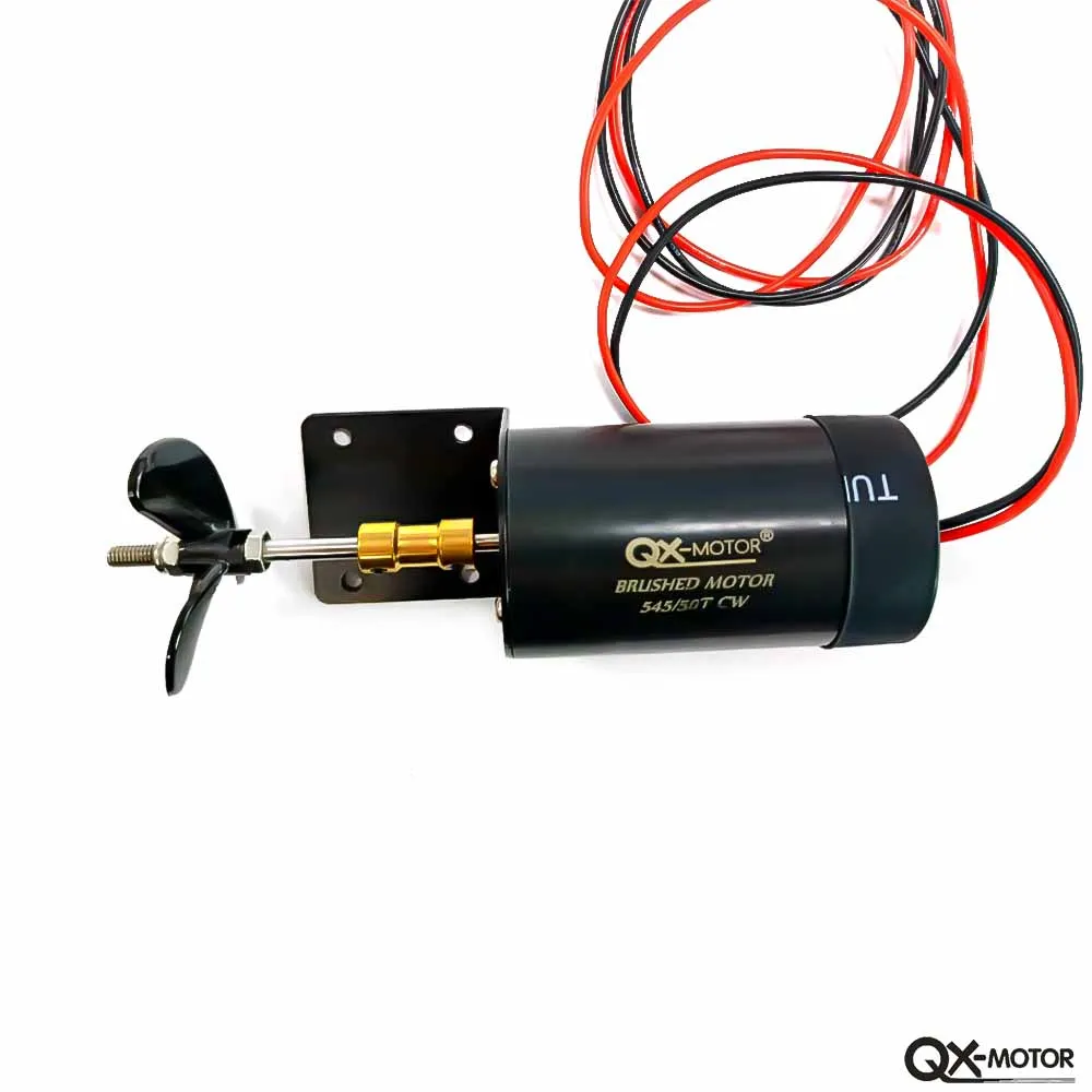 Propulsor submarino QX-MOTOR 545-50T - Motor de cepillo de 12-16 V para modelos de barcos no tripulados RC