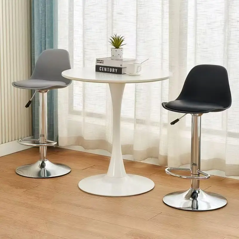 

Регулируемый поворотный барный стул, кухонный барный стул с высокой спинкой, простой кожаный стул Tabouret De Bar Style Industriel Salon Chair