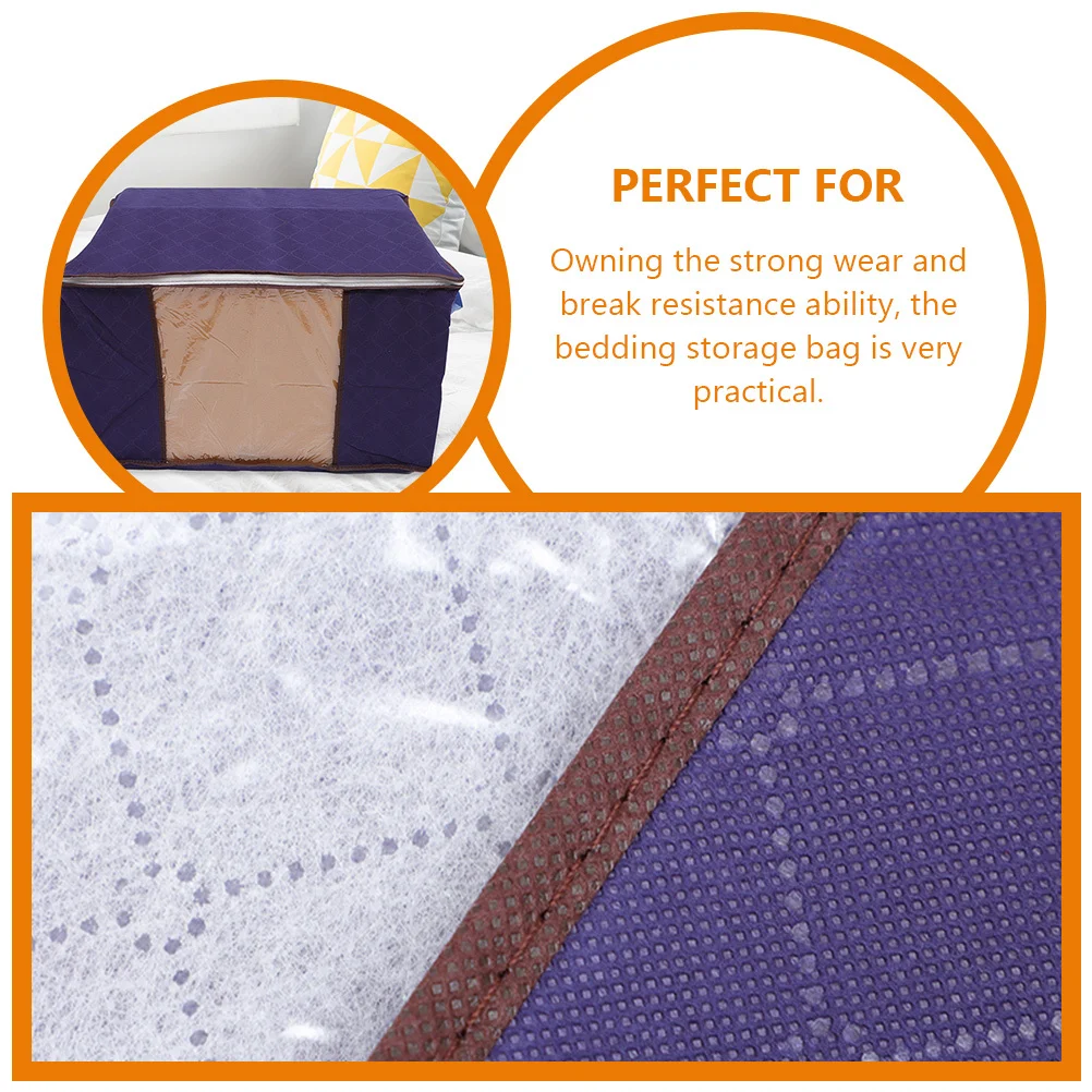 

2Pcs Moisture Proof Bedding Storage Bags Large Capacity Clothes Organizer Quilt Blanket Storage Bin Foldable Zipper Bags