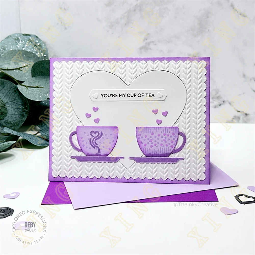 Tea for Two Stamp & Die Combo Arrival New Metal Cutting Dies and Stamps Scrapbooking DIY Decoration Craft Embossing Stencil