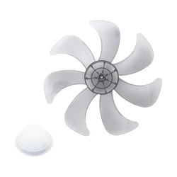 Universal Plastic 7 Leaves Fan Blade with Nut Cover Replacement Compatible with 16 Inch Standing Fans Table Fans