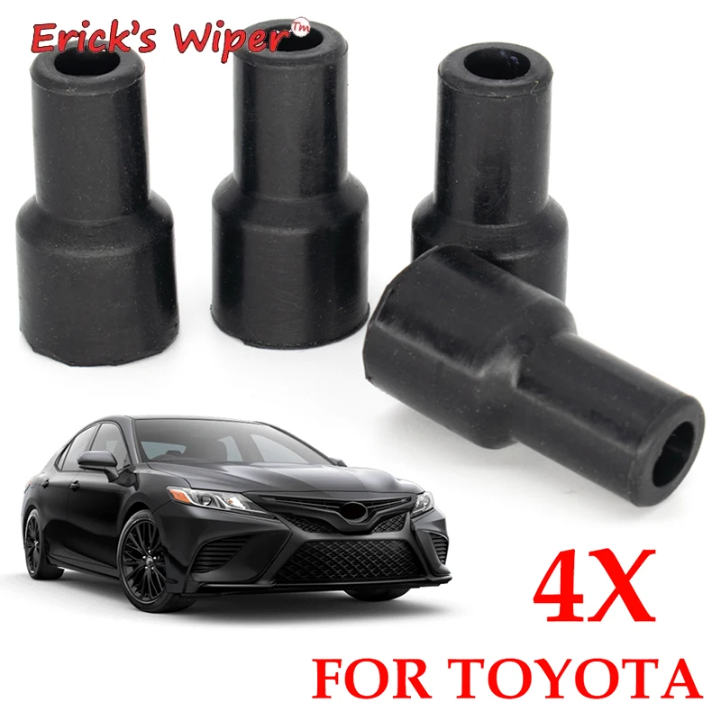 Erick's Wiper 4X Spark Plugs Cap Connector Ignition Coil Coils Plug Tip Rubber Cover For Toyota Yaris Vios Camry Corolla Prius