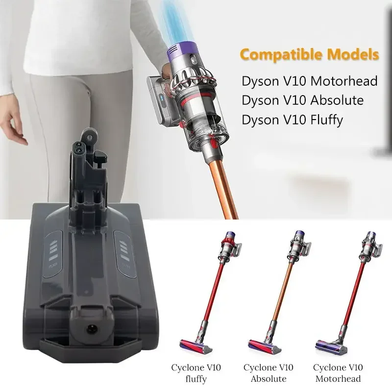 For Dyson V10 Battery V10 Animal Absolute Fluffy Cordless Vacuum Cleaner NEW 25.2V  6000mAh-12800mAH DYSON V10 batterie