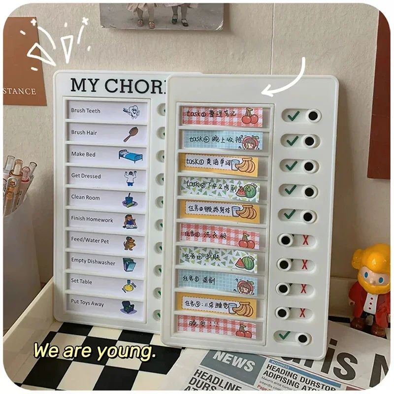 Ins Self Discipline Check List Weekly Daily Planner To Do List Message Board Kawaii Stationery Kids Gifts Office School Supplies