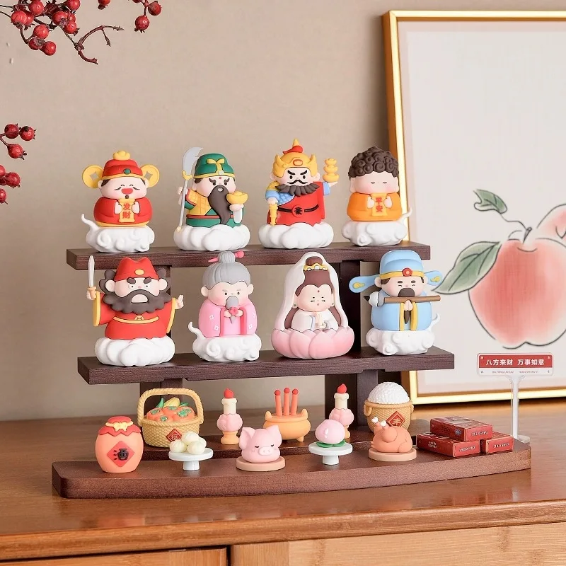 

Cute God of Wealth Figurine for Home Entrance, Office Desk, Emotional Stability Small Ornament Decoration