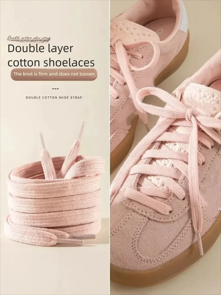 1Pair Classic Pure Cotton Shoelaces Flat Shoelaces Sport Canvas Shoelaces for Men and Women Width 0.8cm Length 100/120/140/160cm
