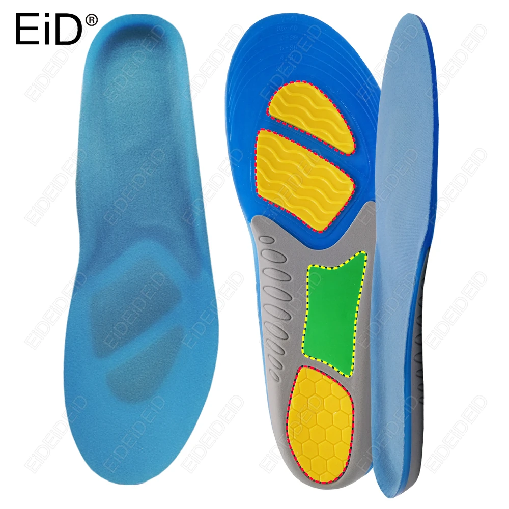 1/2 Pairs Thicken Silicone Gel Sport Insoles Soft Massaging Orthopedic insoles Shock Absorbing Foot Care insoles man women EID