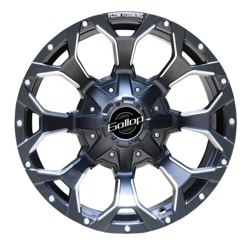 Gallop Hot Sale 16-18 Inch Aluminum Alloy Aftermarket Car Rims PCD 5/6X114.3-150 Multi-Spoke Black New Wheels -12-10mm ET