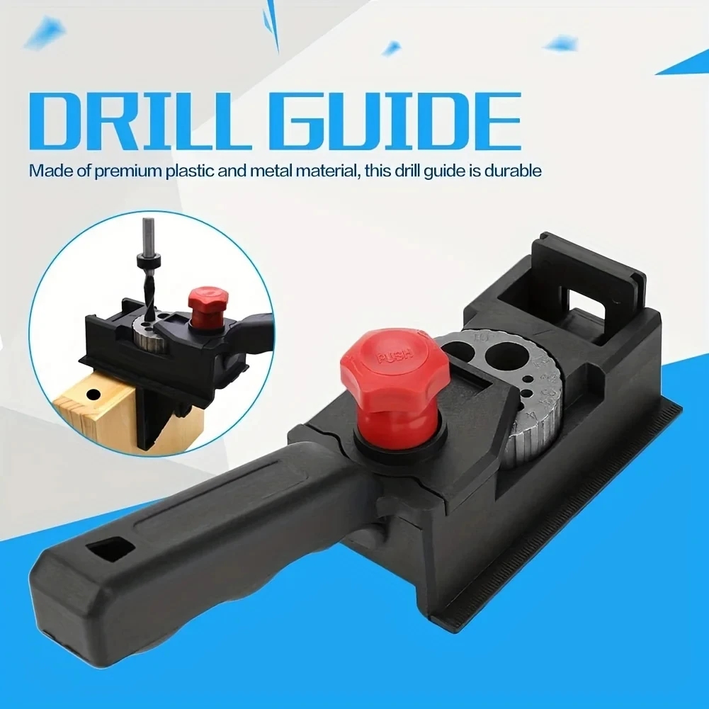 Wood Dowel Straight Hole Drilling Guide Template with Drill Bits  Dowel Pins 3-12mm Adjustable Angle Hole Jig Carpentry Locator
