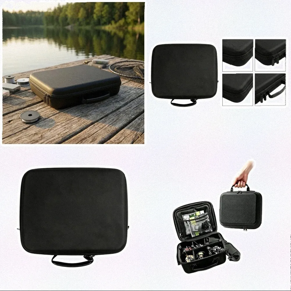 Pressure-resistant Tackle Box EVA Fishing Reel Case 29*25cm Drop Proof Reel Case Compact Size Shock Absorption