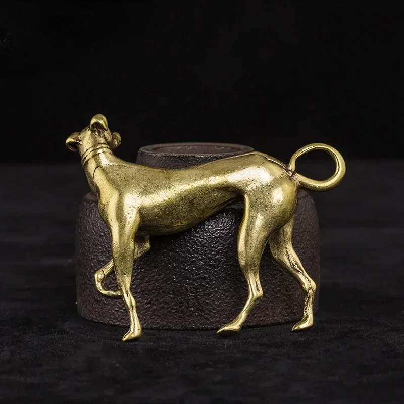 Tabletop Decoration Vintage Brass Animal Figurines Crafts Accessories Solid Brass Loyal Dogs Decorative Objects Gifts Wholesale - view 3