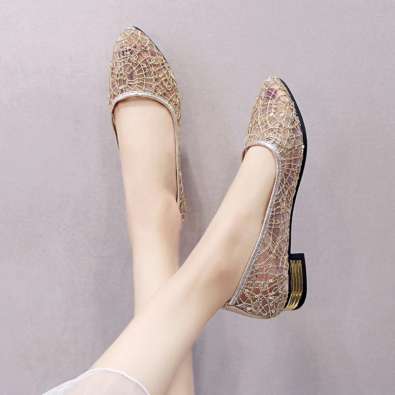 الصيف والخريف جديد أزياء كبيرة الحجم النسخة الكورية تنوعا كعب سميك حذا فردي للسيدات عارضة تنفس مريحة