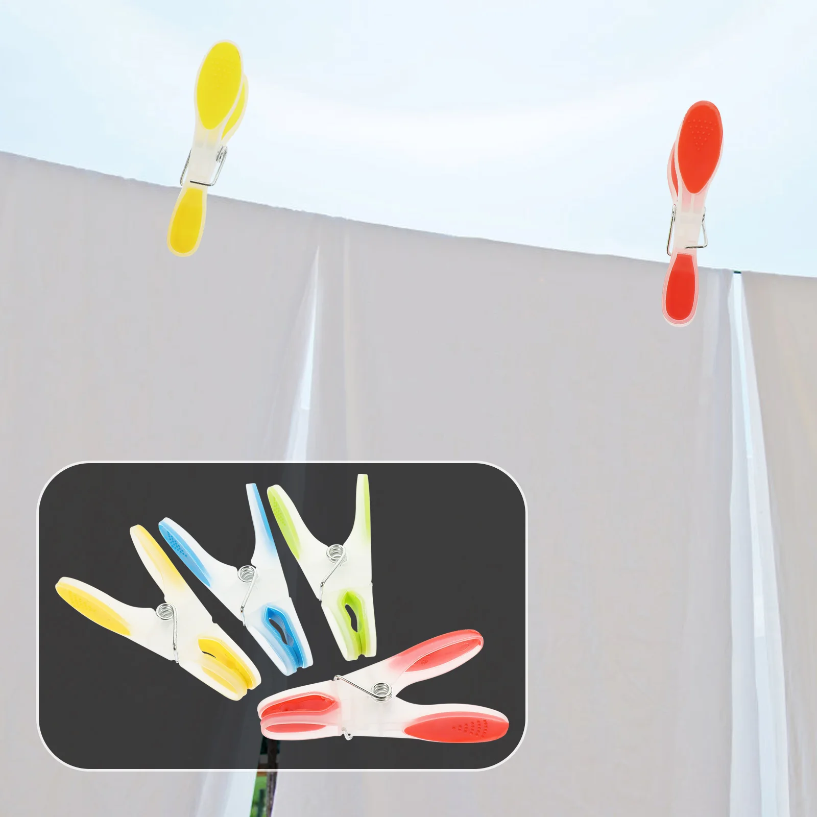 

12pcs Windproof Drying Clips Plastic Clothespins for Quilt Pants Hangers Strong Pinch Non Slip Clamps Laundry Storage