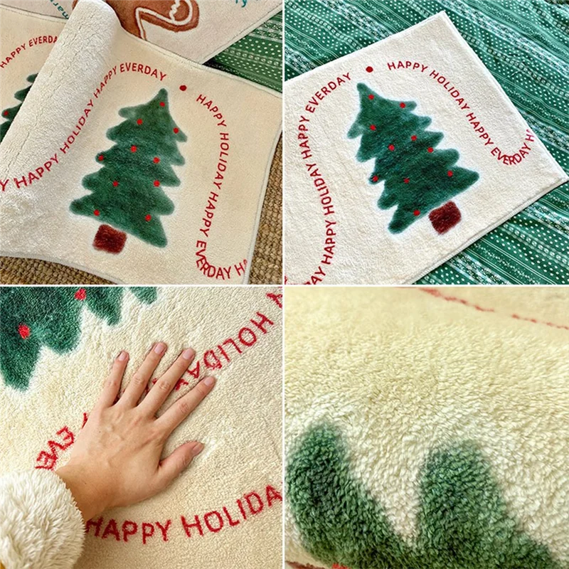 Christmas Bedroom Rug Bed Rug Floor Mat Plush Children's Room Toy Mat Home Decor-ABXK