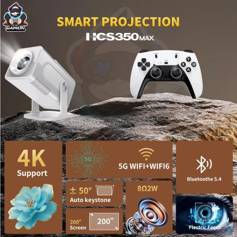 أحدث جهاز عرض ألعاب HCS350 Max مخرج عالي الدقة واي فاي ذكي متصل مع جهاز تحكم عن بعد ووحدة تحكم ألعاب LCD جهاز عرض ألعاب الفيديو