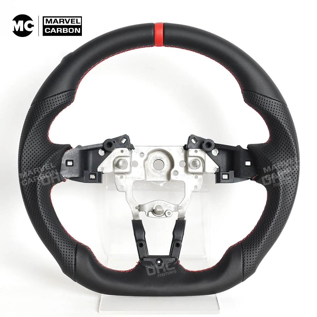 Full Leather Sport Steering Wheel For Mazda MX-5 Miata 2016-2025 Car Steering Wheel Perforated Leather Red Line Accessories