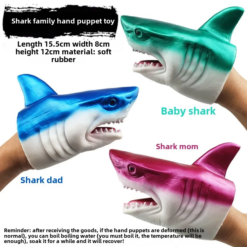 Animal Hand Puppets Childhood Kids Cool Rubber Toy Shark Dinosaur Shape Story Pretend Playing Gloves Gift For Children