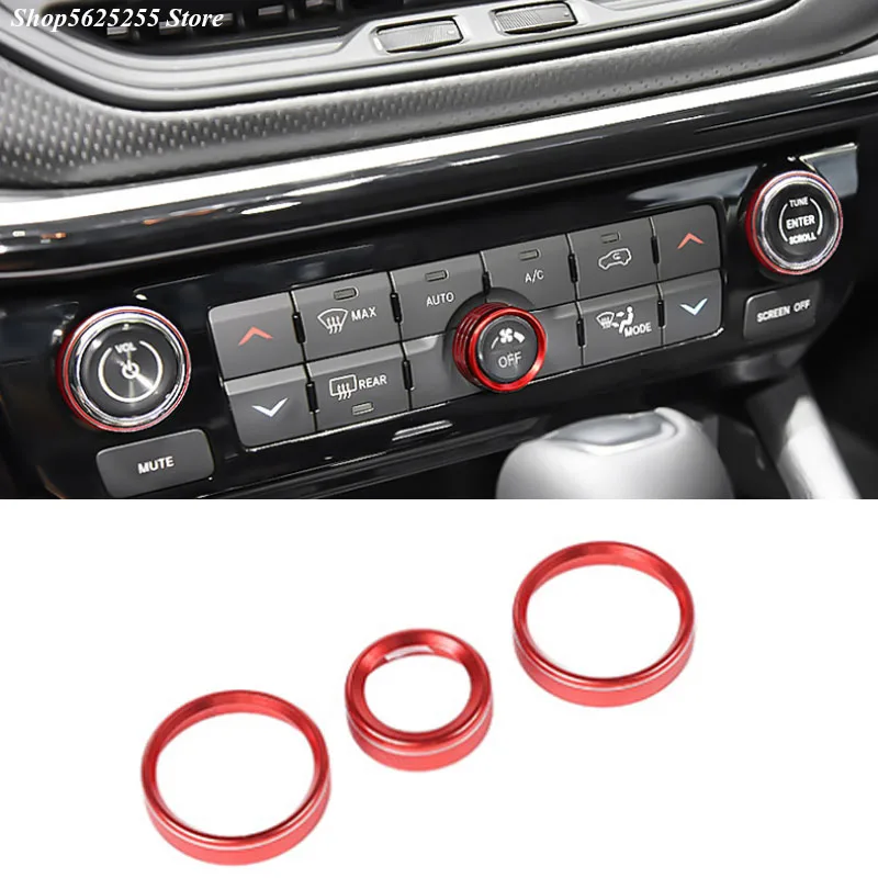 

Car Air Conditioner Knob Switch Button Trim Cover Ring for Jeep Compass 2021 2022 Automatic AC Decoration Accessories